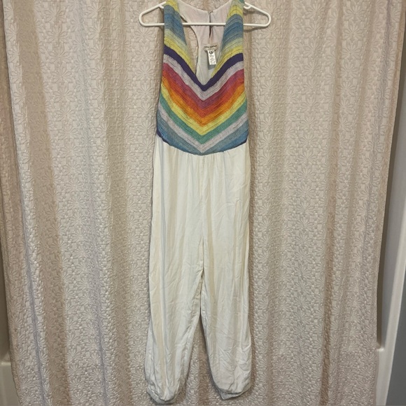 Mara Hoffman Other - Mara Hoffman Cover Up Jumpsuit Revolve Prismatic Crochet White Boho Size S